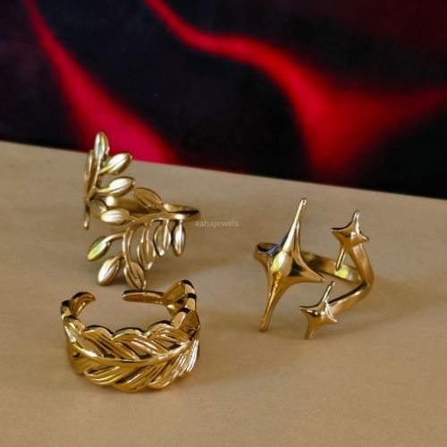 Anti Tarnish Adjustable Rings Combo (Pack of 3)